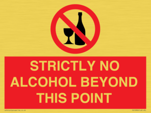 STRICTLY NO ALCOHOL BEYOND THIS POINT